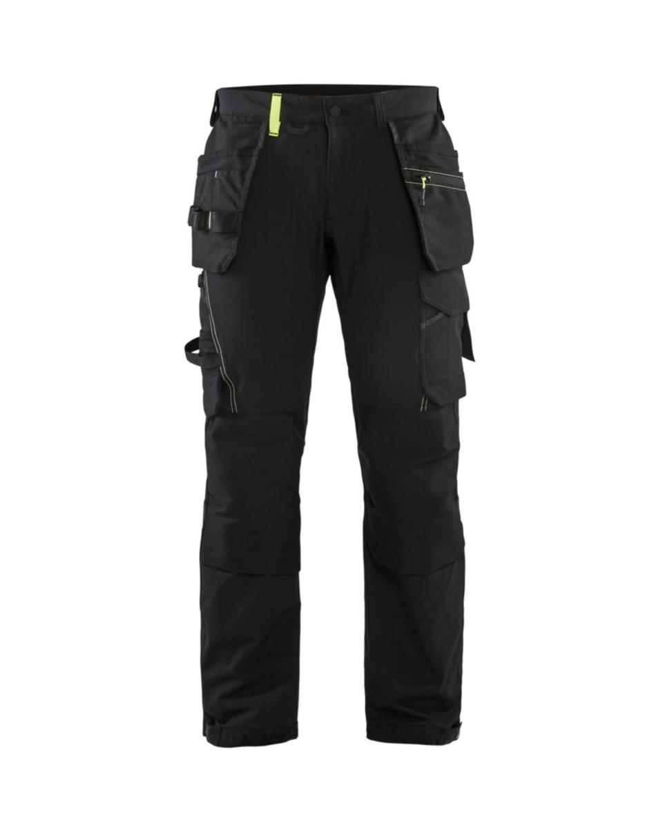 Midjebyxa Blåkläder 1522-1645 - HANTVERKSBYXA BLK 1522-1645 4-V STRETCH SVART/GUL C154