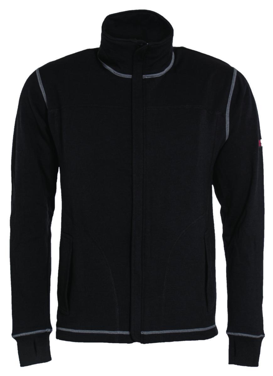 Sweatshirtjacka Tranemo 6330-90 - SWEATSHIRTJACKA TRANEMO 6330 SVART FLAM LÅNG DRAGKEDJA S