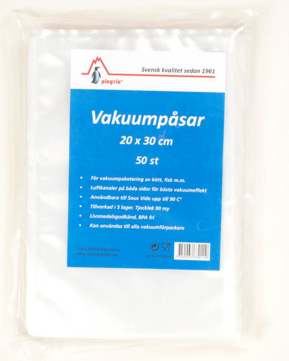 Tillbehör Vakuummaskin - VAKUUMPÅSAR PINGVIN PRÄGLAD 20 X 30 CM. 50 ST