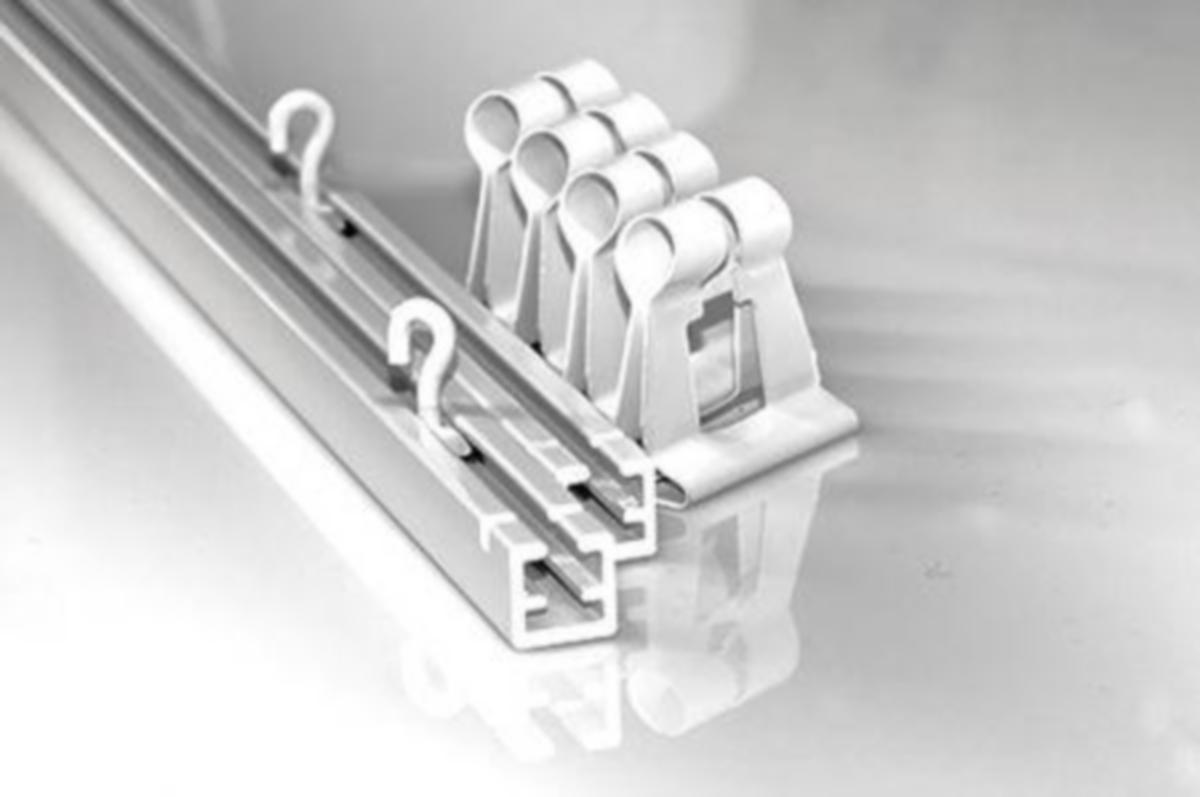 Bärskena med underliggande spår - UPPHÄNG KOMPLETT 1200/1250 FRP=2ST SKENOR+4ST CLIPS