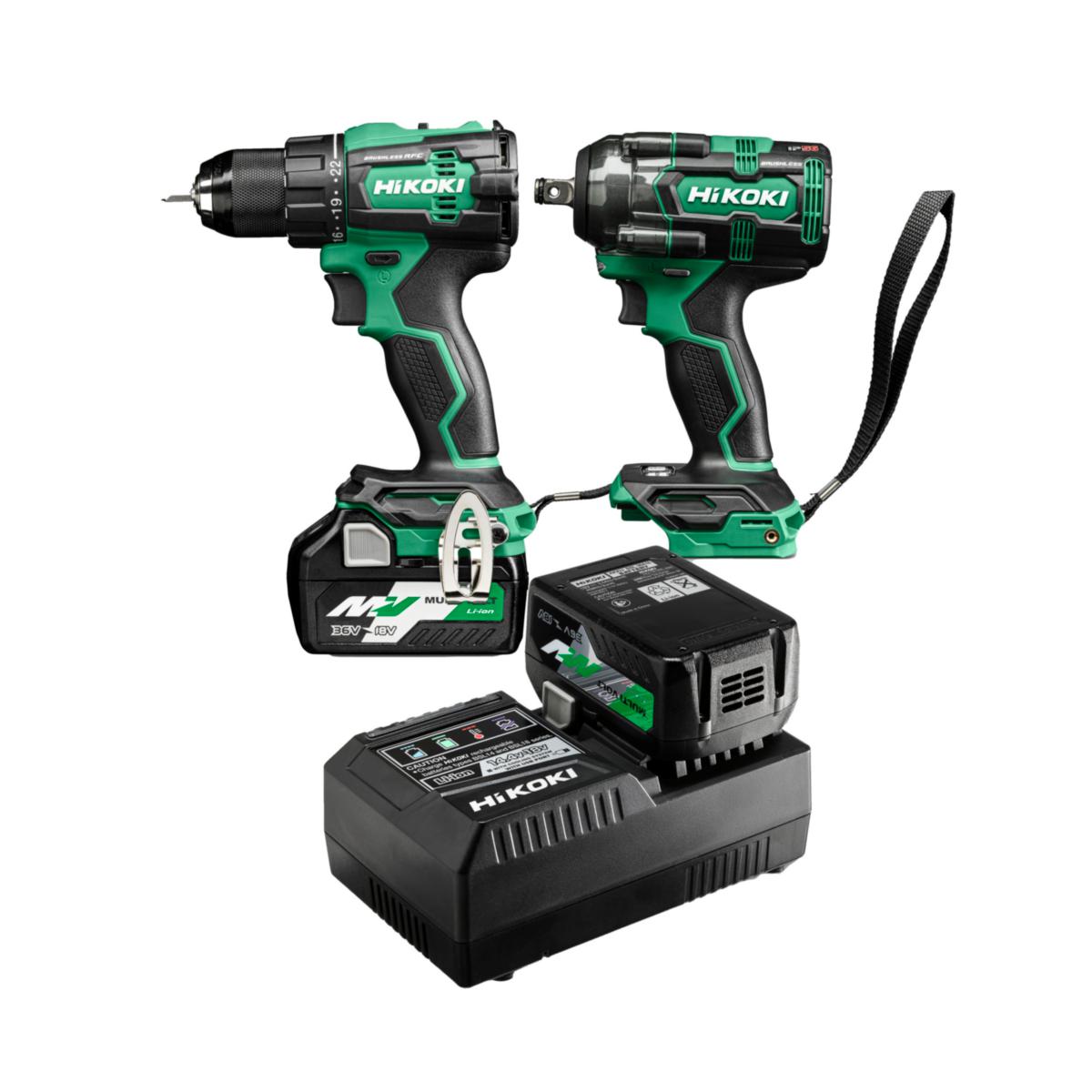 Kombikit HiKOKI KC18DE(DS/WR) - KOMBIKIT HIKOKI KC18DE(DS/WR) 18V 2X5AH MV DS18DE/WR18DH