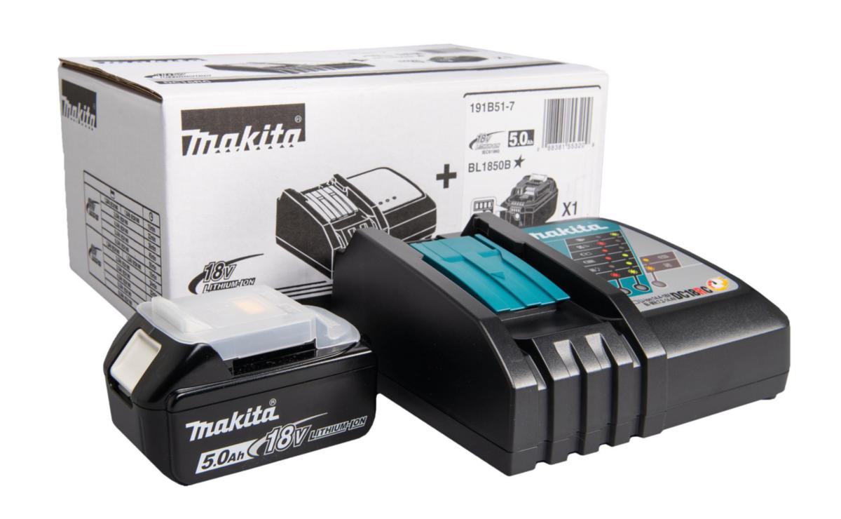 Batterikit Makita 18 V 1x5.0 Ah - BATTERIKIT MAKITA 18V 191B51-7 1X5.0AH 1XDC18RC LADDARE