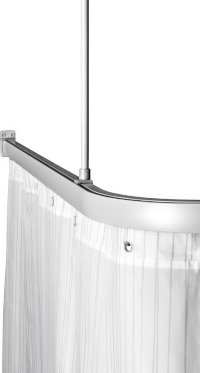 Draperiskena, komplett, vinkel, Stabil - DRAPERISKENA STABIL SILVERGRÅ U-FORM ALU 90x90x90