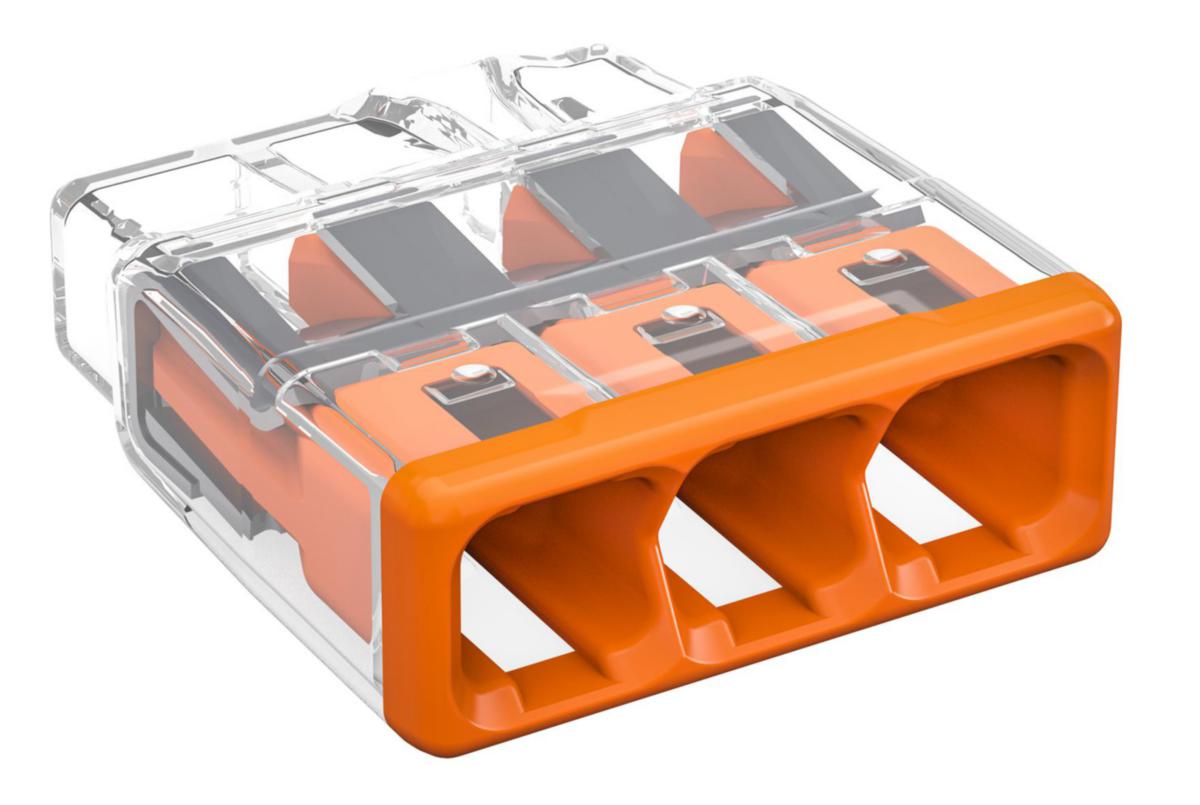 Kopplingsklämma, Wago 2773 - TOPPKLÄMMA WAGO 3POL ORANGE 100ST/FRP