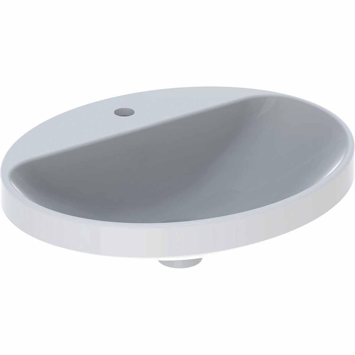 Tvättställ VariForm inbyggt ovalt, Geberit - GEBERIT VARIFORM TVÄTTSTÄLL INBYGGN.OVALT B=55.T=45.VIT MH