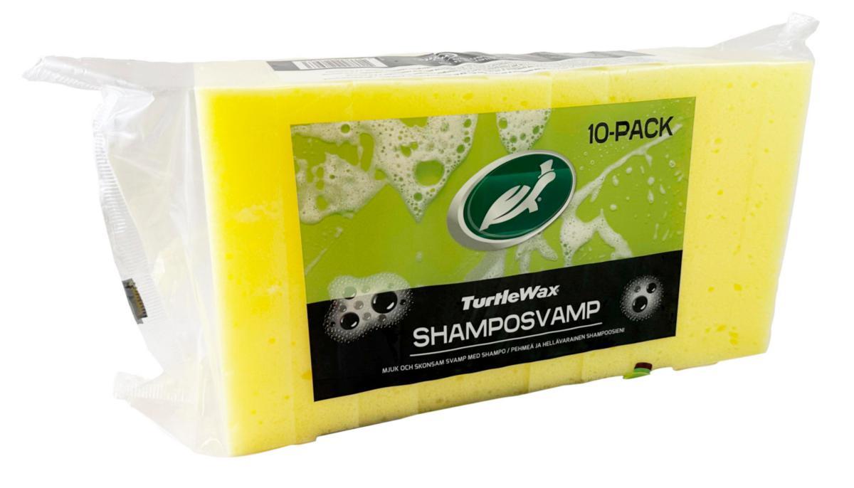 Tvättsvamp Turtle Wax - TVÄTTSVAMP TURTLE WAX 10-PACK SHAMPOSVAMP MED VAXSCHAMPO
