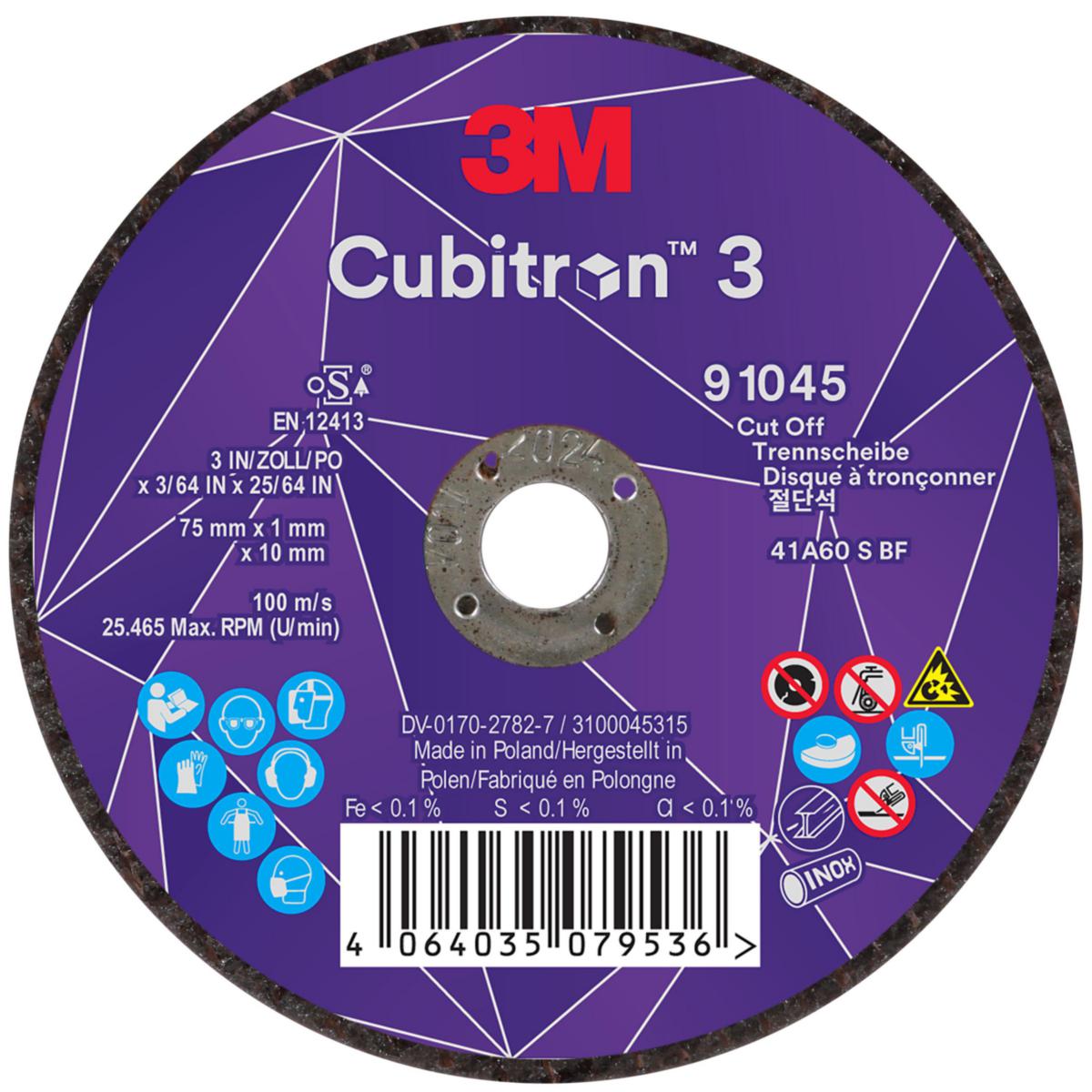 Kapskiva 3M Cubitron 3 Typ 41 - KAPSKIVA 3M CUBITRON 3 75X1X10 T41