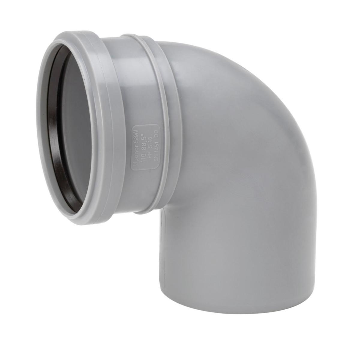 Böj 88,5° med 1 muff PP, Uponor - BÖJ 50X88.5GR PP INOMHUS 1 MUFF UPONOR