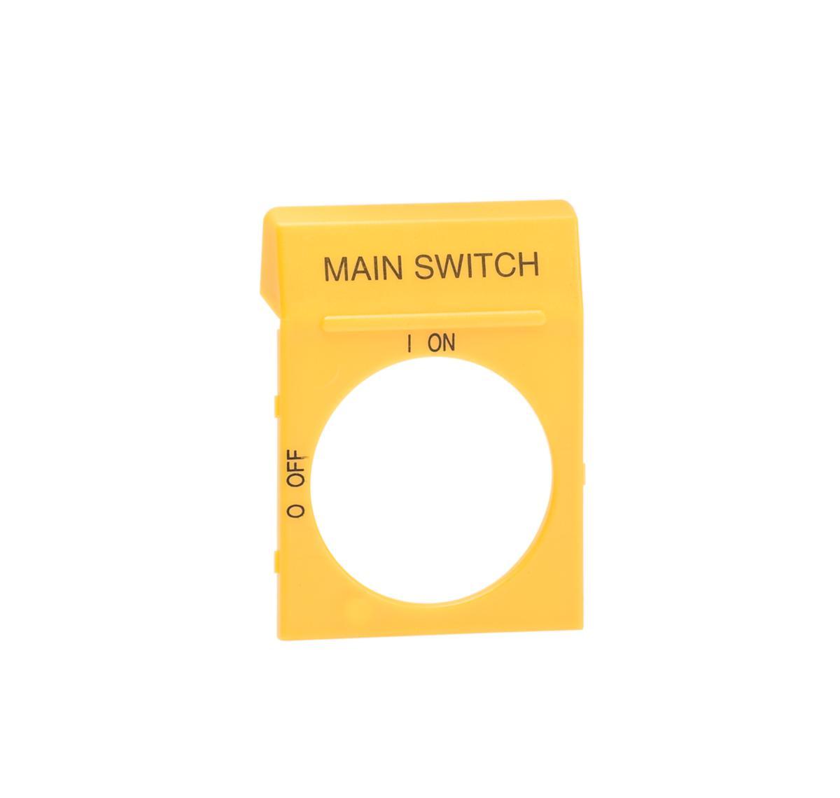 Skylt Main switch - SKYLT "MAIN SWITCH" GUL OPY 2EN1