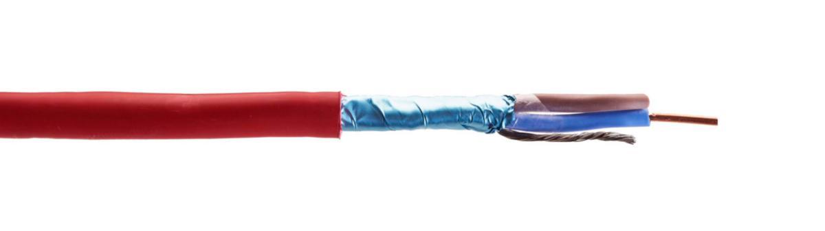 Installationskabel, skärmad, brandresistent Novosafe 300/500 V, Rutab - S(ST)-FE-180/PH90 2X1.0 (*5)