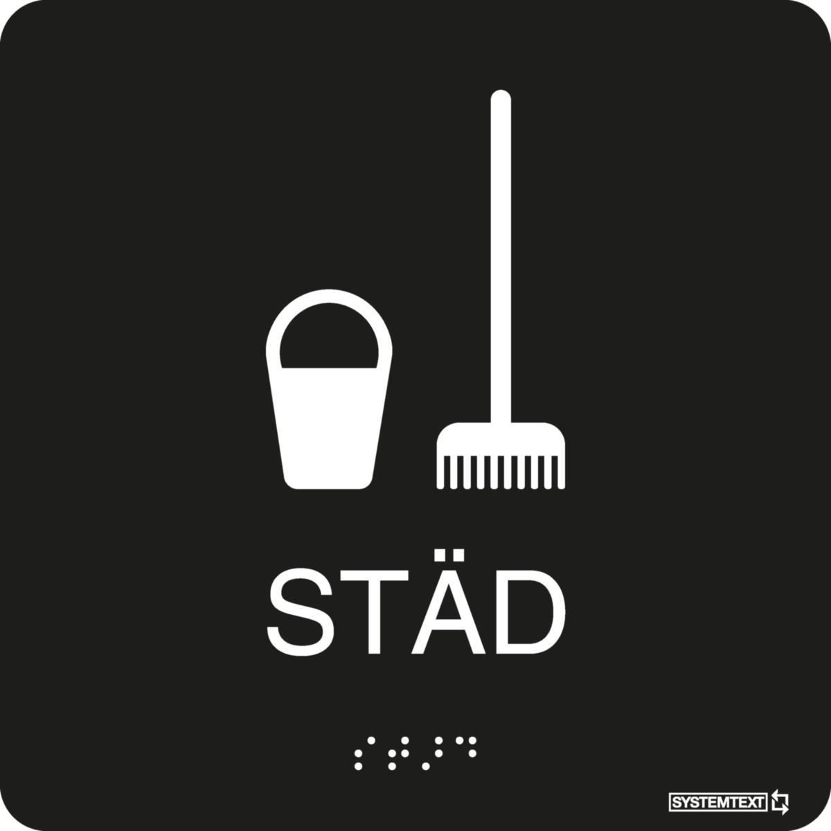 Taktilskyltar "Övrigt" - SKYLT TAKTIL STÄD SVART 