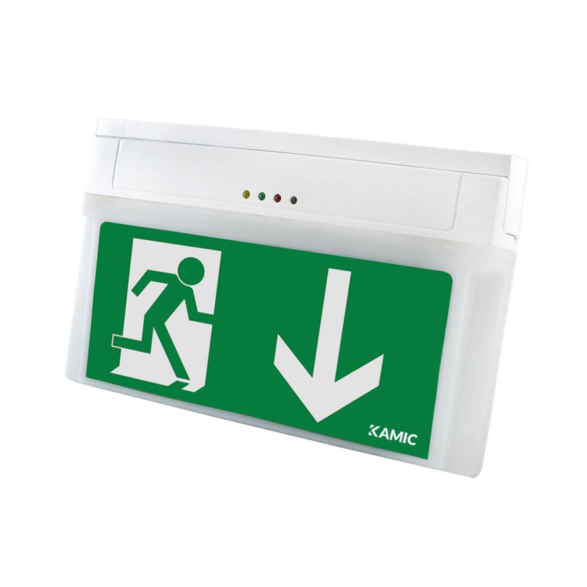 Nödbelysningsarmatur Easy LED med lysdioder, inbyggt aggregat och självtestfunktion - NÖDB. LED PIL V/H/N EASY LED