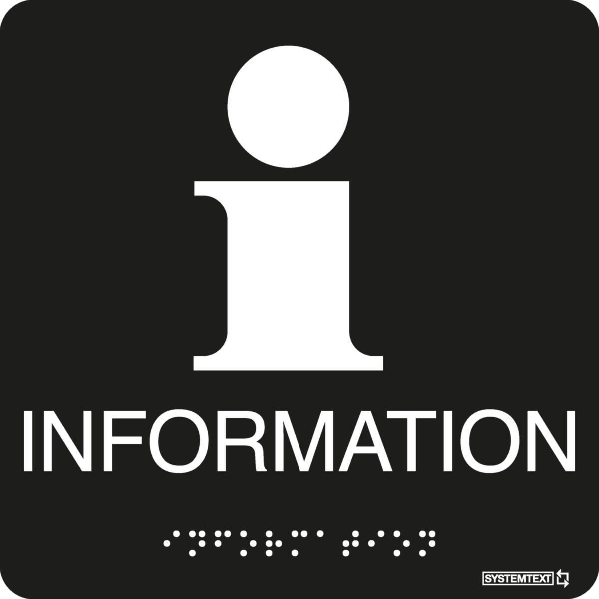 Taktilskyltar "Övrigt" - SKYLT TAKTIL INFORMATION SVART