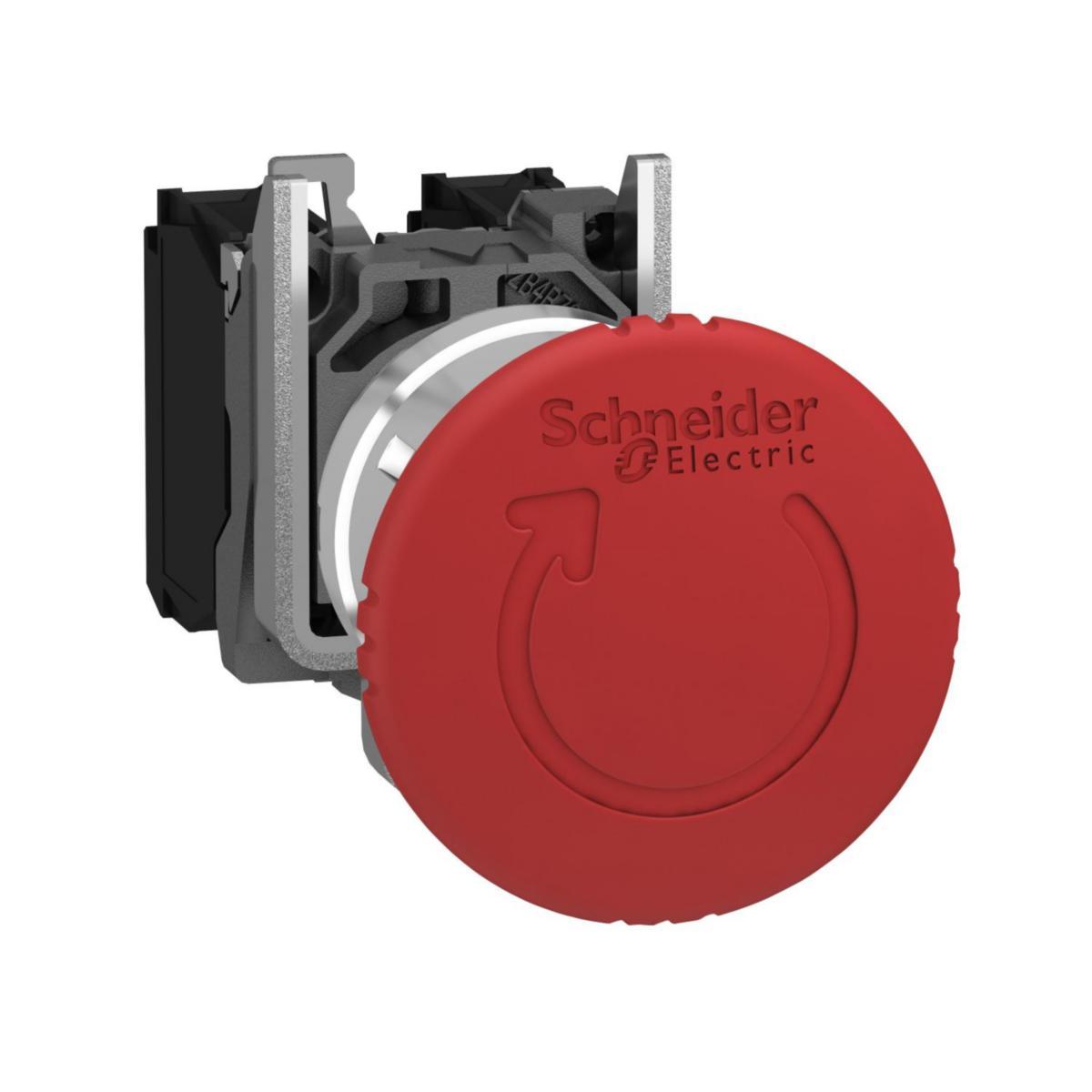 Svamptrycke XB4BS ø 40 mm "Trigger action" - SVAMPTRYCKKNAPP XB4BS8444 RÖD RÖD 40MM VRIDÅTERST 2 BR