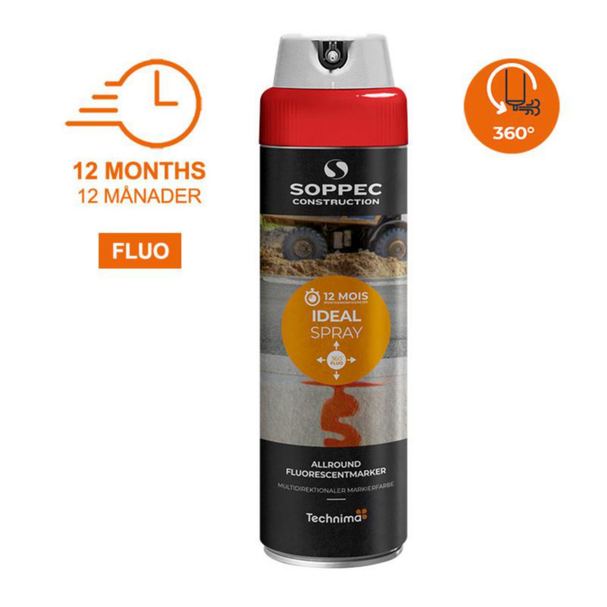 Märkfärg Soppec Ideal - TUNNELFÄRG SOPPEC IDEAL SPRAY RÖD 500ML