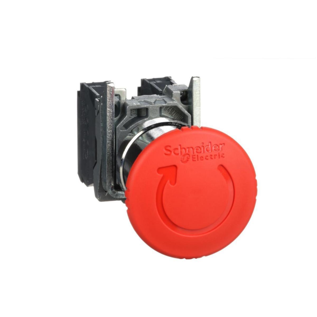 Svamptrycke XB4BS ø 40 mm "Trigger action" - SVAMPTRYCKKN. XB4BS8445 RÖD RÖD 40MM VRIDÅTERST 1BR+1SL