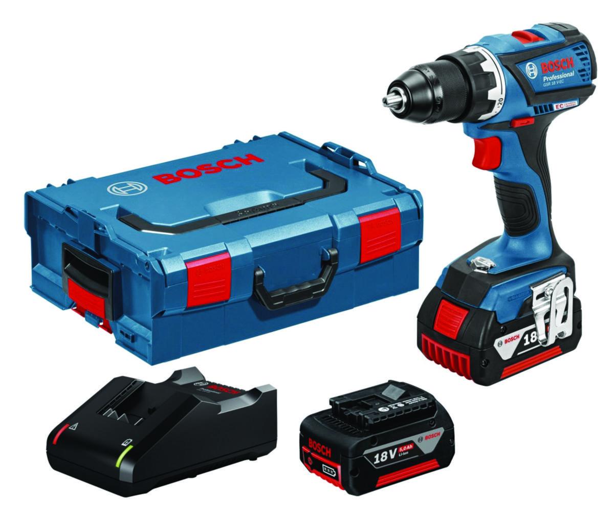 Skruvdragare Bosch GSR 18V-EC 5.0 Ah - SKRUVDRAGARE BOSCH GSR 18V-EC 2X5.0AH 18V 31/60NM 0-1900RPM
