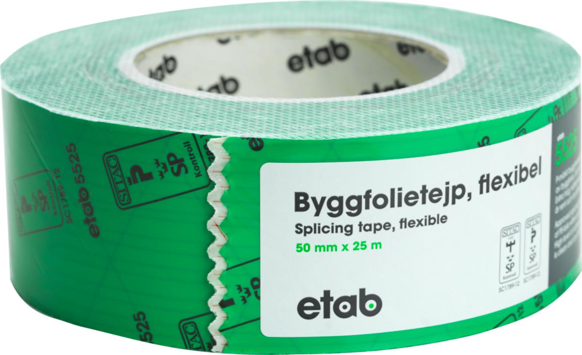 Byggfolietejp försegling, etab - BYGGFOLIETEJP 50MMX0.34MM 25M GRÖN FÖRSEGLINGSTEJP ETAB