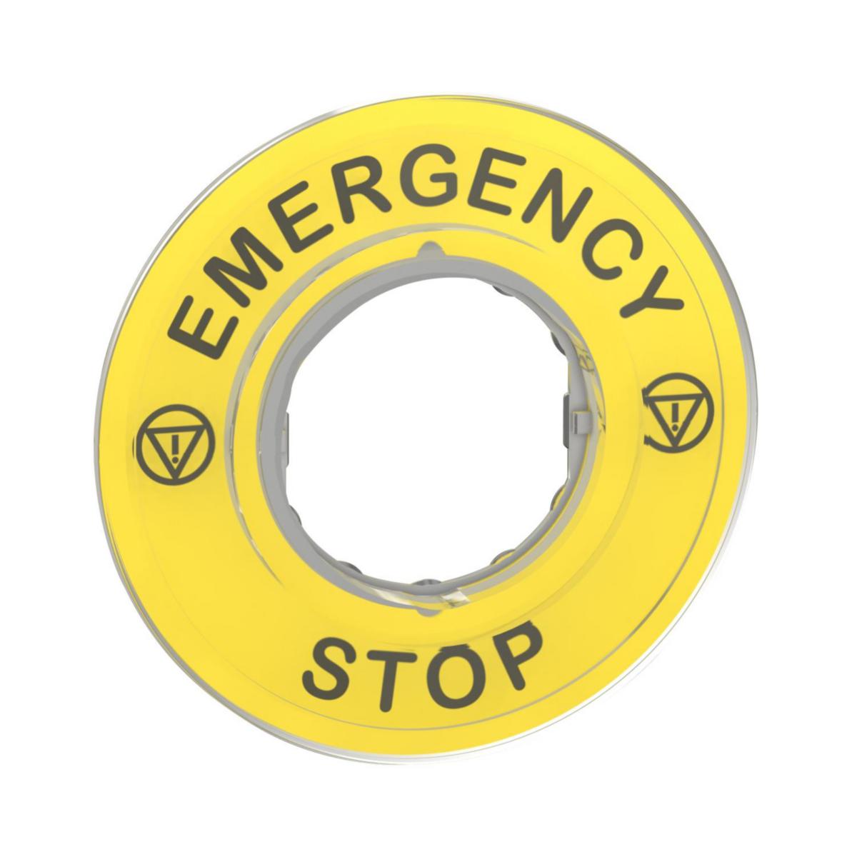 Rund skylt ZBY för svamptrycken - SKYLT 3D EMERGENCY STOP ZBY9320