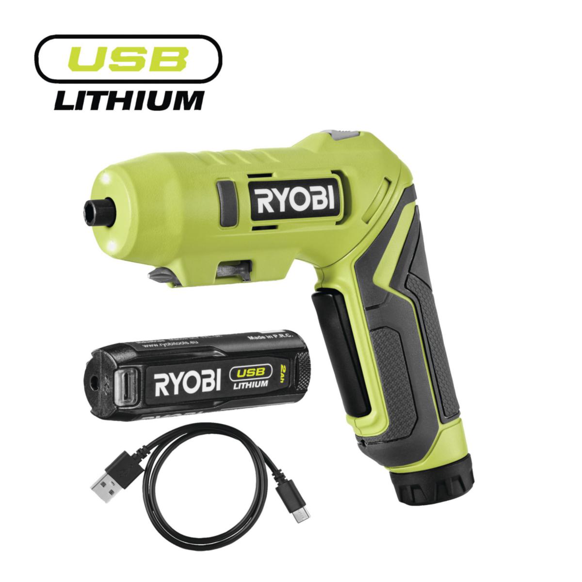 Vinkelskruvdragare RYOBI 4V USB Lithium - VINKELSKRUVDRAGARE RYOBI USB LITHIUM RSDP4-120G 4V 1X2,0AH