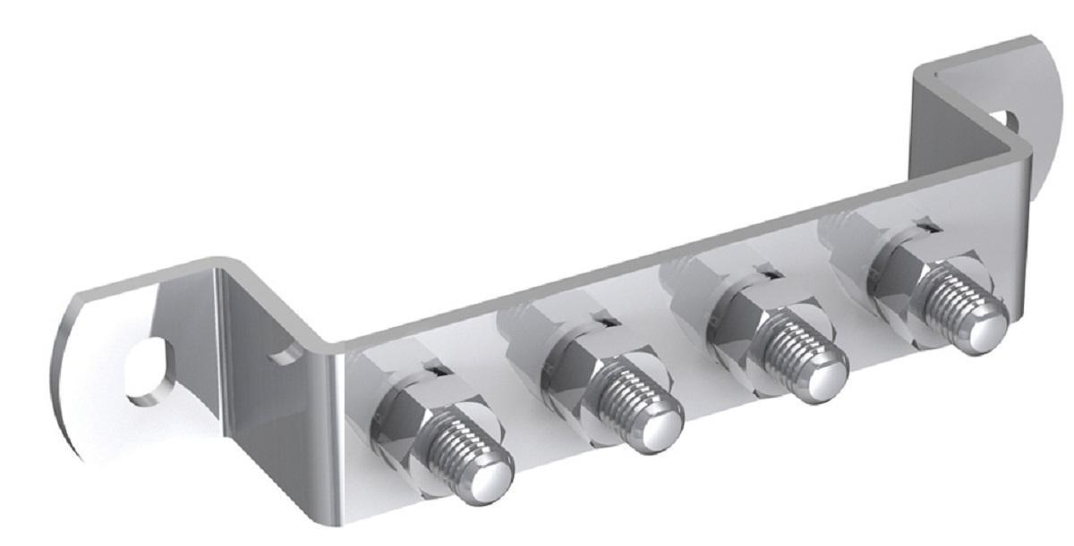 Potentialutjämningsskena enkelradig med bultar - POT SKENA ENK.R-FRI 4 910305 