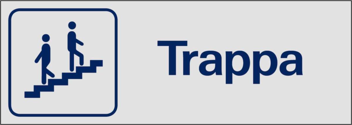 Symbolskyltar "text" - SKYLT "TRAPPA" 227 X 80 MM ALUMINIUM