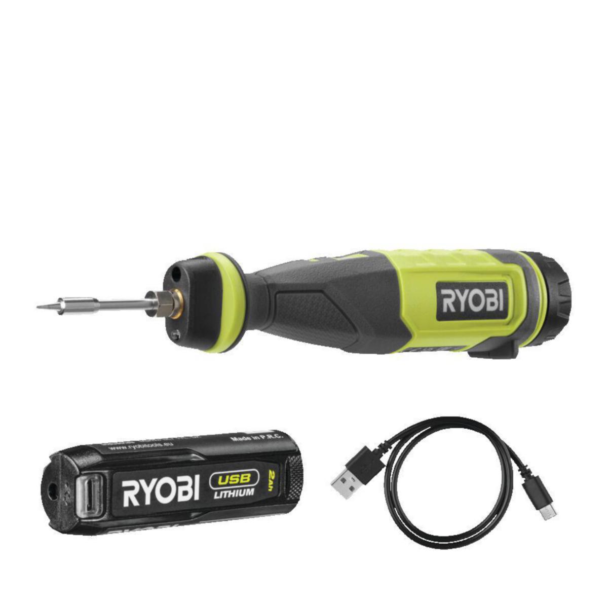 Lödpenna RYOBI USB Lithium 4V - LÖDPENNA RYOBI USB LITHIUM RSI4-120G 4V 1X2,0AH