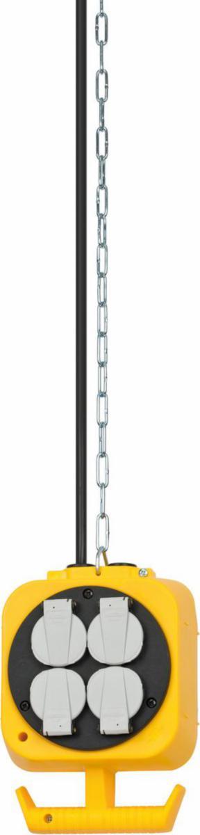 Grenuttagslåda hängande, 2 x 4 uttag, med kabel - GRENLÅDA HÄNGANDE 2X4 UTTAG 5M H05VV-F 3G1,5 (1 15176 0)