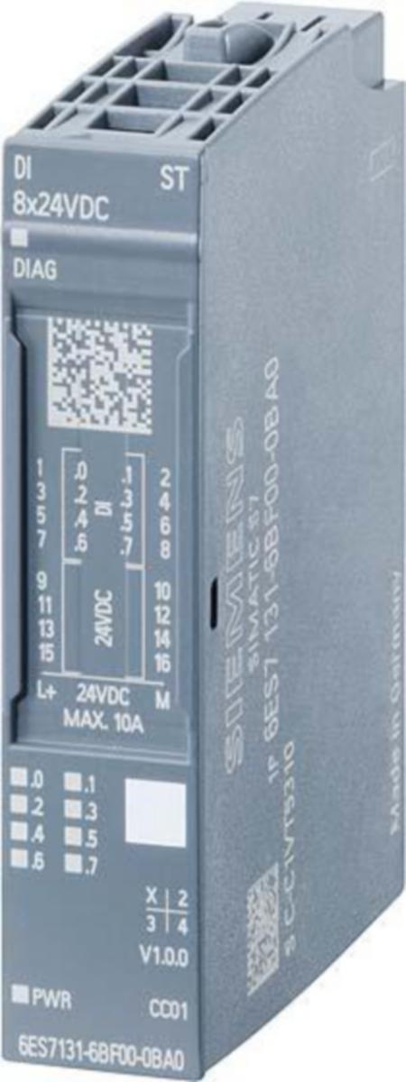 Digitala I/O moduler ET200SP - INGÅNG DIGITAL 8X24VDC HF 6ES7131-6BF00-0CA0