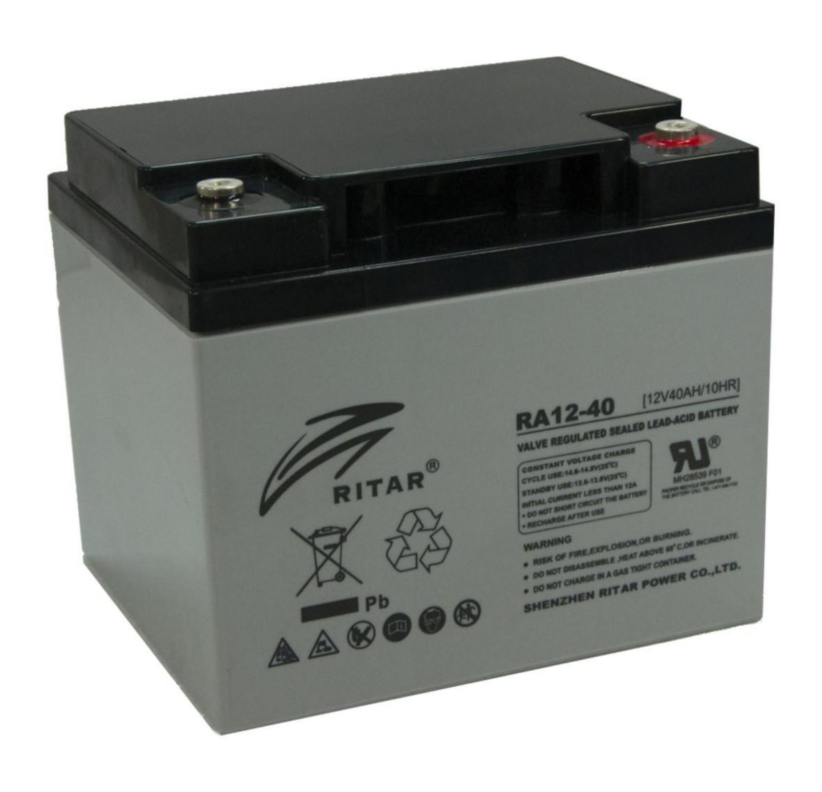 Ventilreglerat AGM-batteri med 10 års livslängd - BATTERI 12V 40AH, 10 ÅR RA12-40-F11, VENTILREGL. AGM