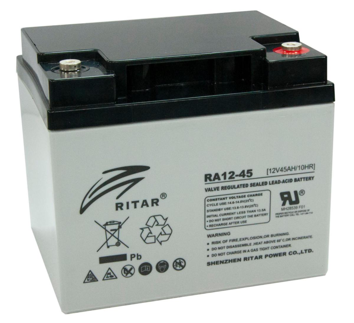 Ventilreglerat AGM-batteri med 10 års livslängd - BATTERI 12V 45AH 10ÅR RA12-45-F11, VENTIL REGL. AGM