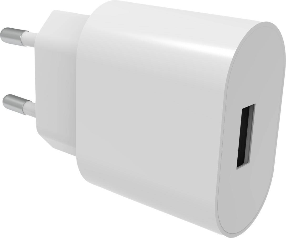 Väggladdare, USB-A - VÄGGLADDARE USB-A 2.4 A VIT SMARTLINE
