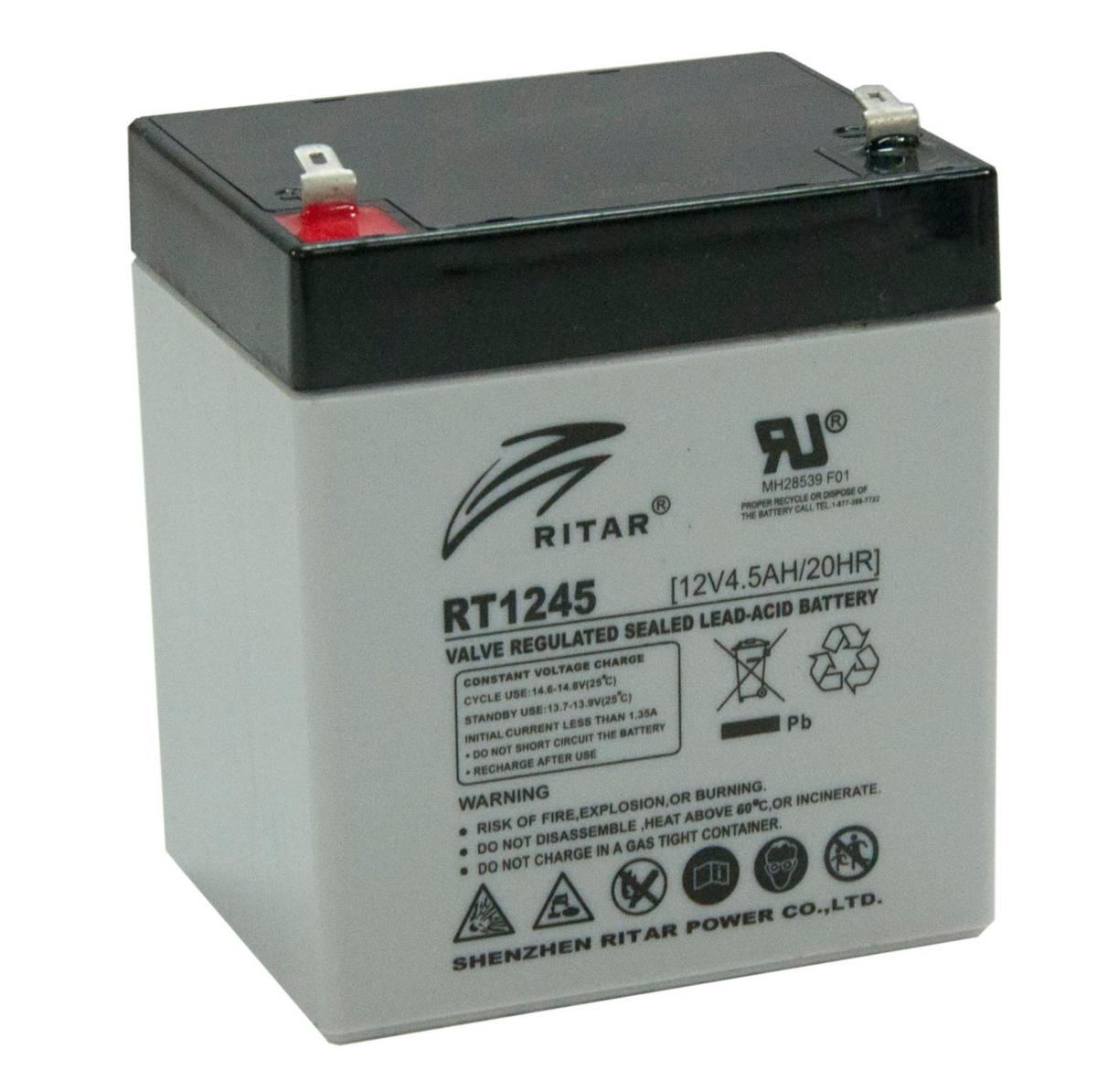 Blybatteri ventilreglerat AGM med 5 års livslängd, Ritar - BATTERI 12V 4,5Ah 