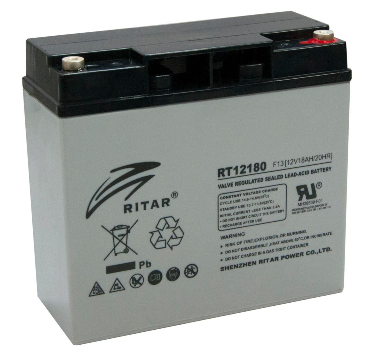 Blybatteri ventilreglerat AGM med 5 års livslängd, Ritar - BATTERI 12V 18Ah 