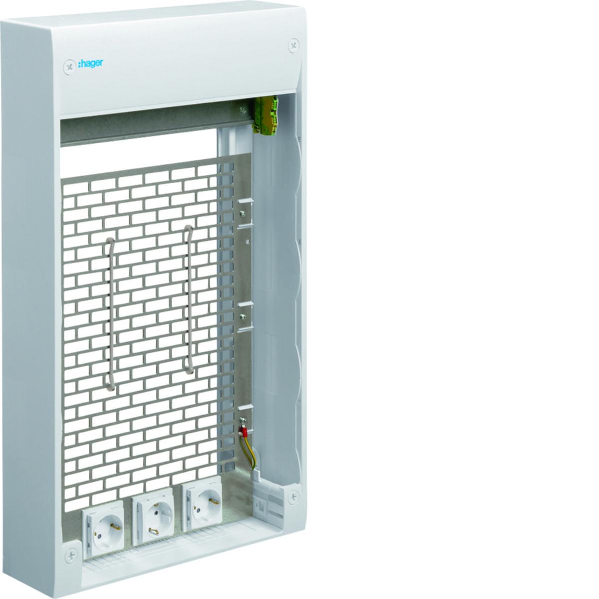 Mediacentral, utanpåliggande, Gamma, Hager - MEDIACENTRAL MULTIMEDIA GAMMA 625X355 HAGER GD418SMB