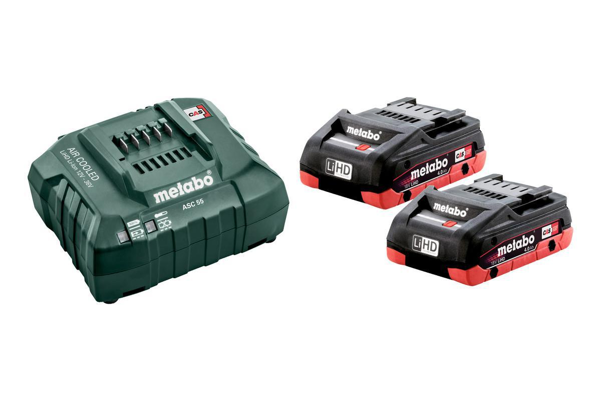 Batteriset Metabo 18 V 2x4.0 Ah - BATTERISET METABO 18V 2X4AH LIHD/LADDARE ASC55