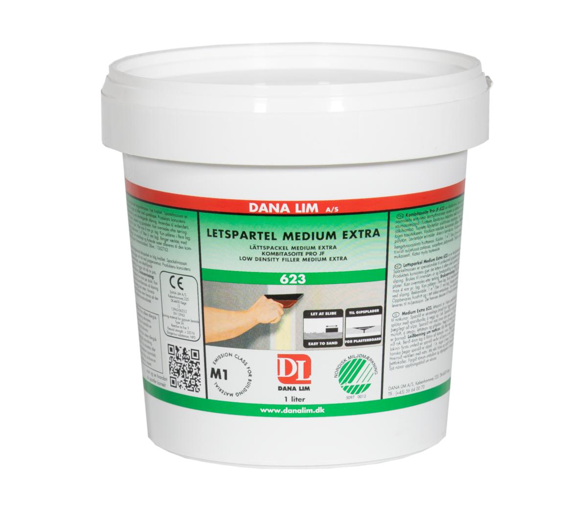 Lättspackel Dana Medium Extra 623 - LÄTTSPACKEL MEDIUM 623 EXTRA DANA 1 LITER