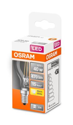 LED-LAMPA KLOT (40) E14 KLAR 827 CL P OSRAM
