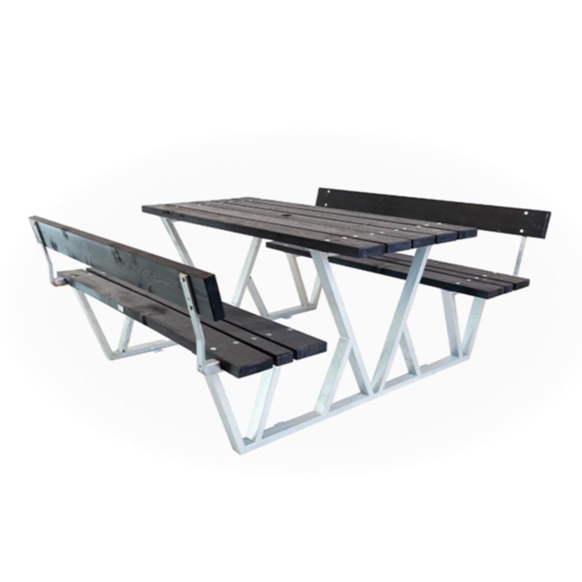 Bänkbord Nova 175 cm - BÄNKBORD MED RYGG NOVA 175 CM SVART