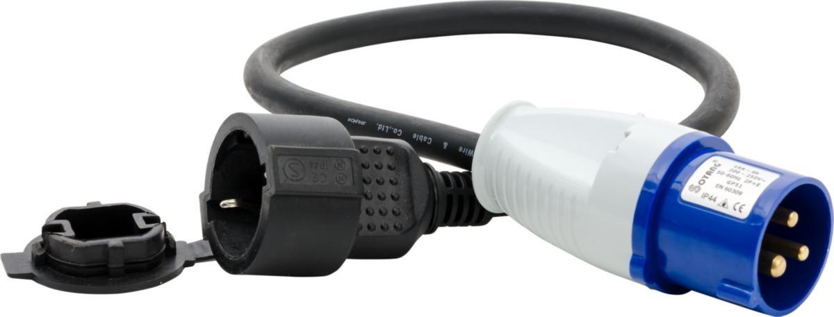 Adapter/övergångssladd, från CEE 216-6 till schuko - ADAPTER ÖVERGÅNGSSLADD 0.5M CEE 216-6 - SCHUCKO