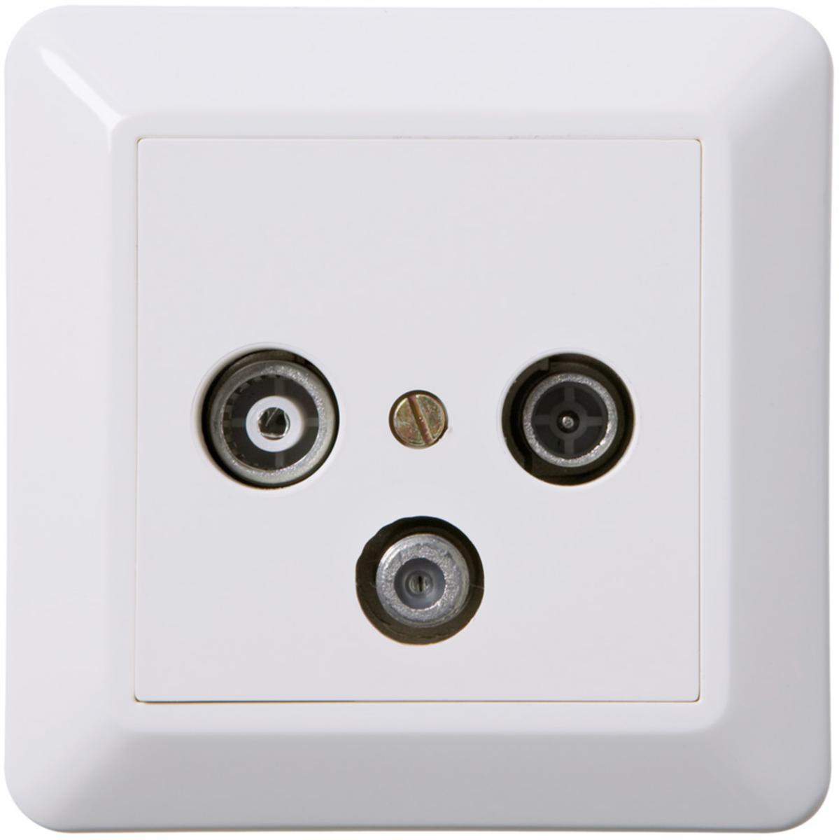 Antennuttag, infällt med satellituttag, RS-serien, Elko - ANTENN RS GS MM 8DB RV NORDIC RENVIT