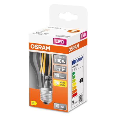 LED-LAMPA NORMAL (100)KLAR BOX E27 827 CL A OSRAM