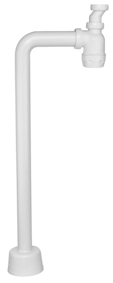 Pungvattenlås för golvanslutning G32x40mm tvär vinkel & huv, Faluplast - VATTENLÅS KOMPLETT MED TVÄR VINKEL O HUV VIT FP 43100