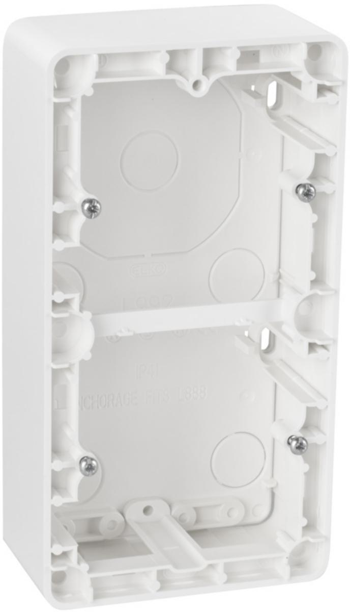 Förhöjningsram, hög, för dimmer, Elko RS - FÖRHÖJNINGSRAM ELKO RS 2-FACK BOTTENPLATTA IP21 35MM RENVIT