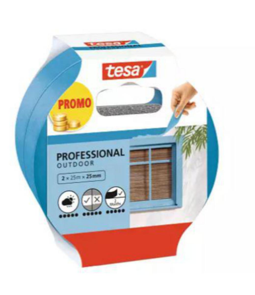 Maskeringstejp professional, utomhus, Tesa - MASKERINGSTEJP PROFESSIONAL UTOMHUS 25M 38MM TESA PROMO