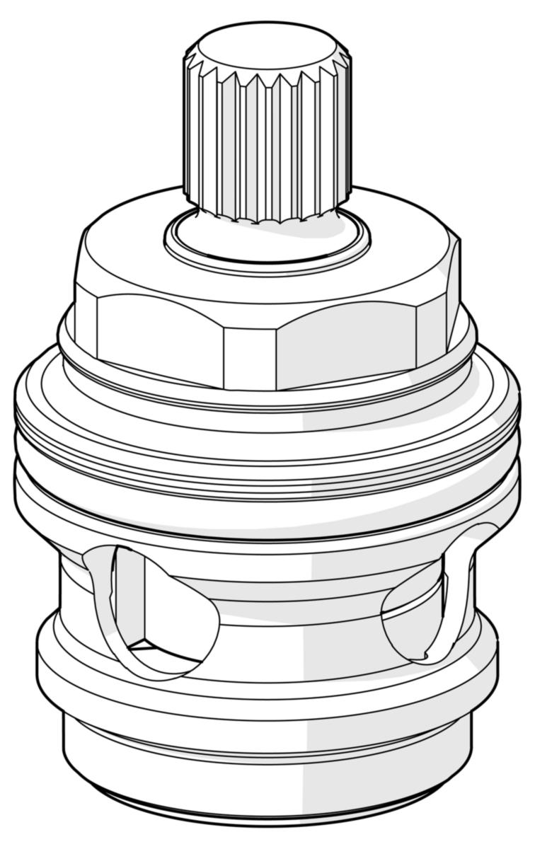 Kranöverdel till blandare Optima, Oras - ORAS 109390 KRANÖVERDEL SÄTES- DJUP 17MM. (NYA OPTIMA)