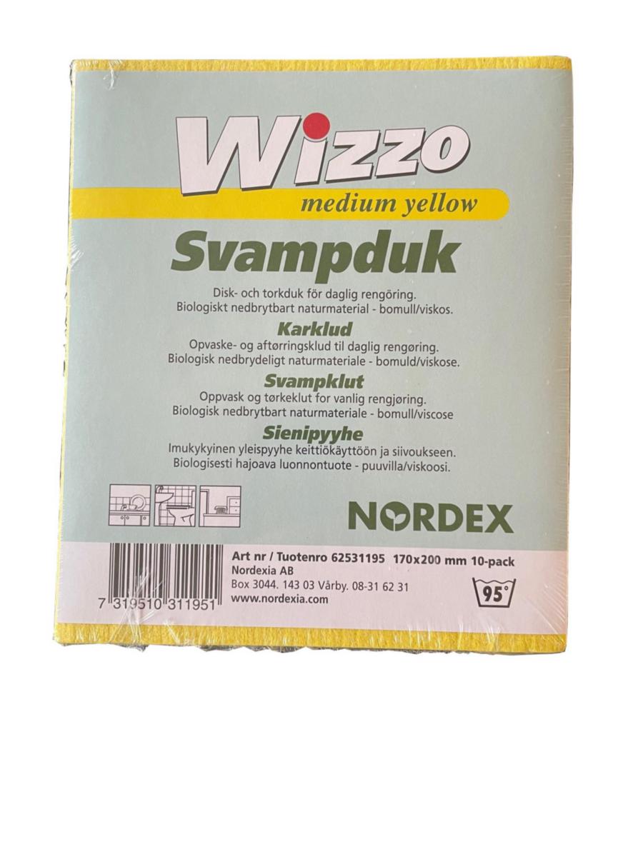 Svampduk Wizzo - SVAMPDUK WIZZO 200X170 MM GUL 10-PACK