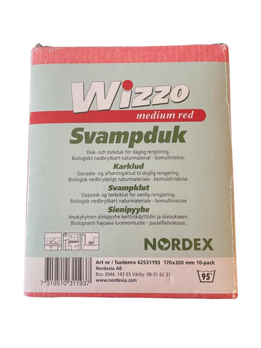 Svampduk Wizzo - SVAMPDUK WIZZO 200X170 MM RÖD 10-PACK