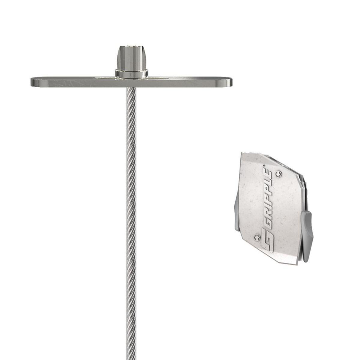 Wireupphäng Gripple utförande för plåt/skivmaterial - VAJERUPPHÄNG MED PLÅTF 2M HF01-2T GRIPPLE