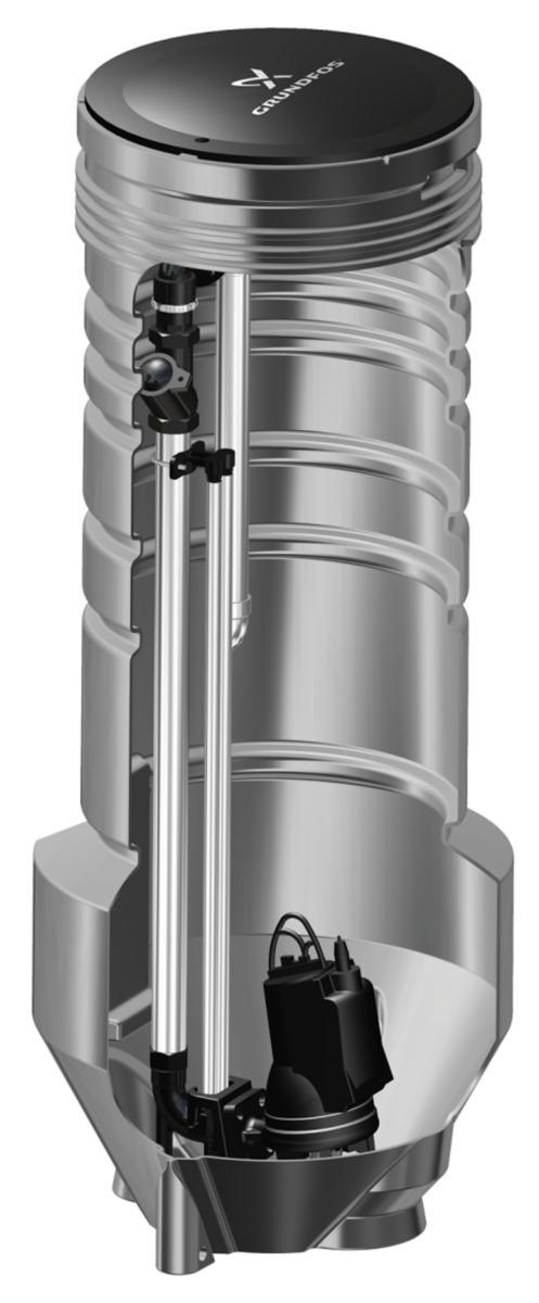 Pumpstation utan pump, Grundfos - PS.R.08.20.S.GC.SS50.A50.SEG PUMPSTATION. GRUNDFOS